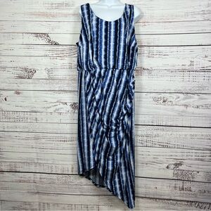INC International Concepts Blue Print Sleeveless Tulip Hem Dress